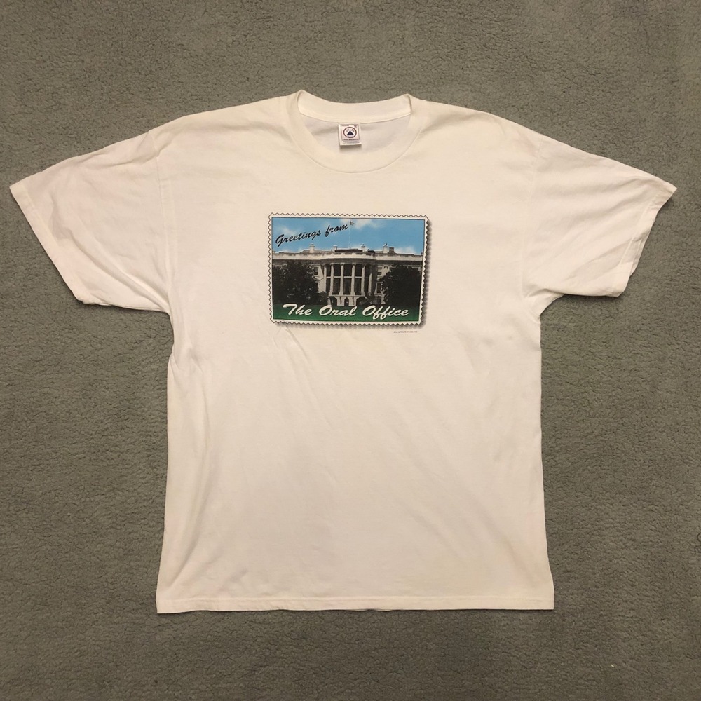 Vintage Delta Pro Weight Greetings from The Oral Office Graphic T-Shirt White XL